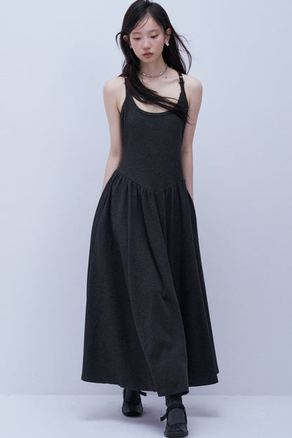 Leather Buckle Tank Dress