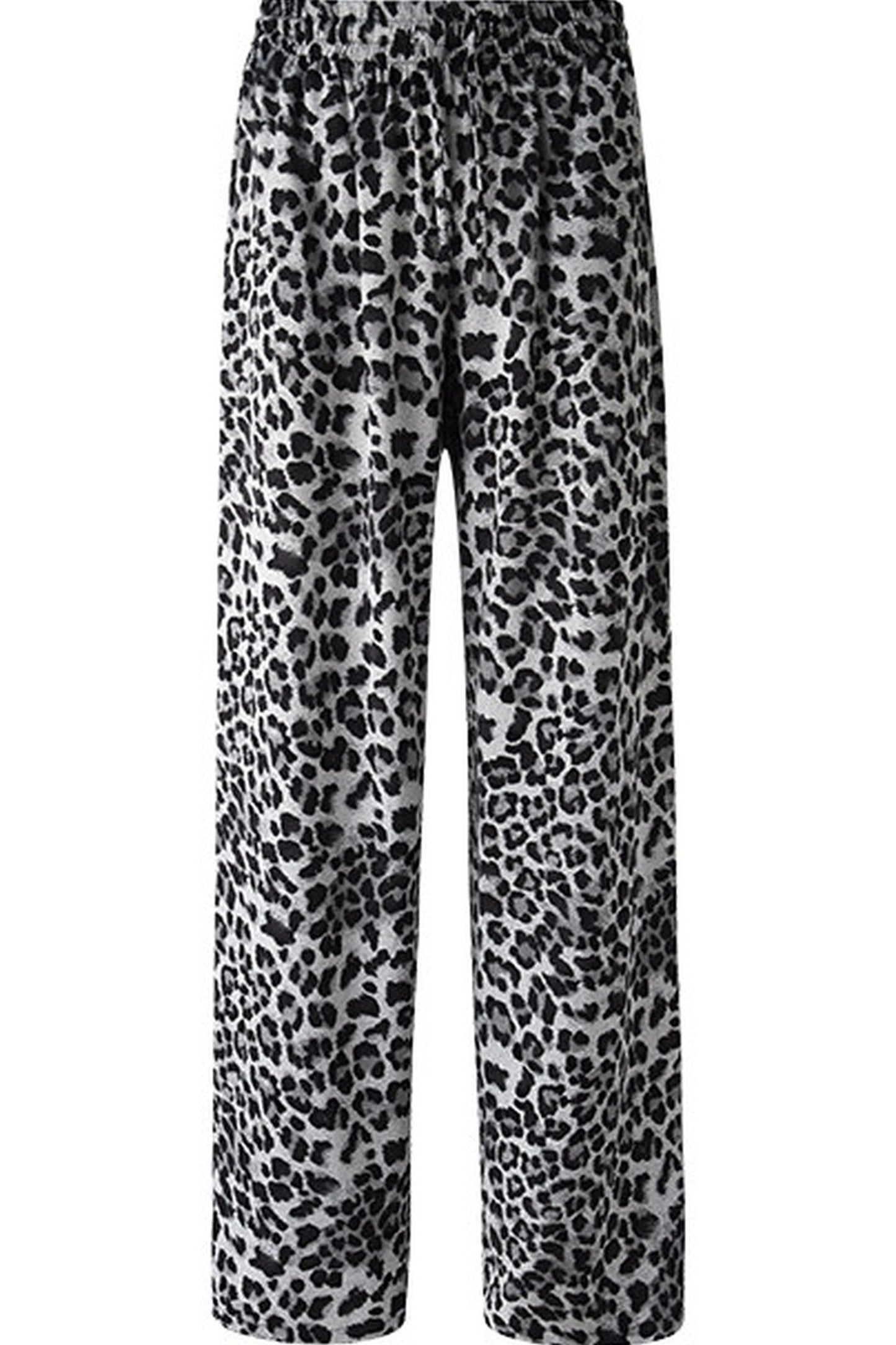Snow Leopard Satin Wide-Leg Shorts