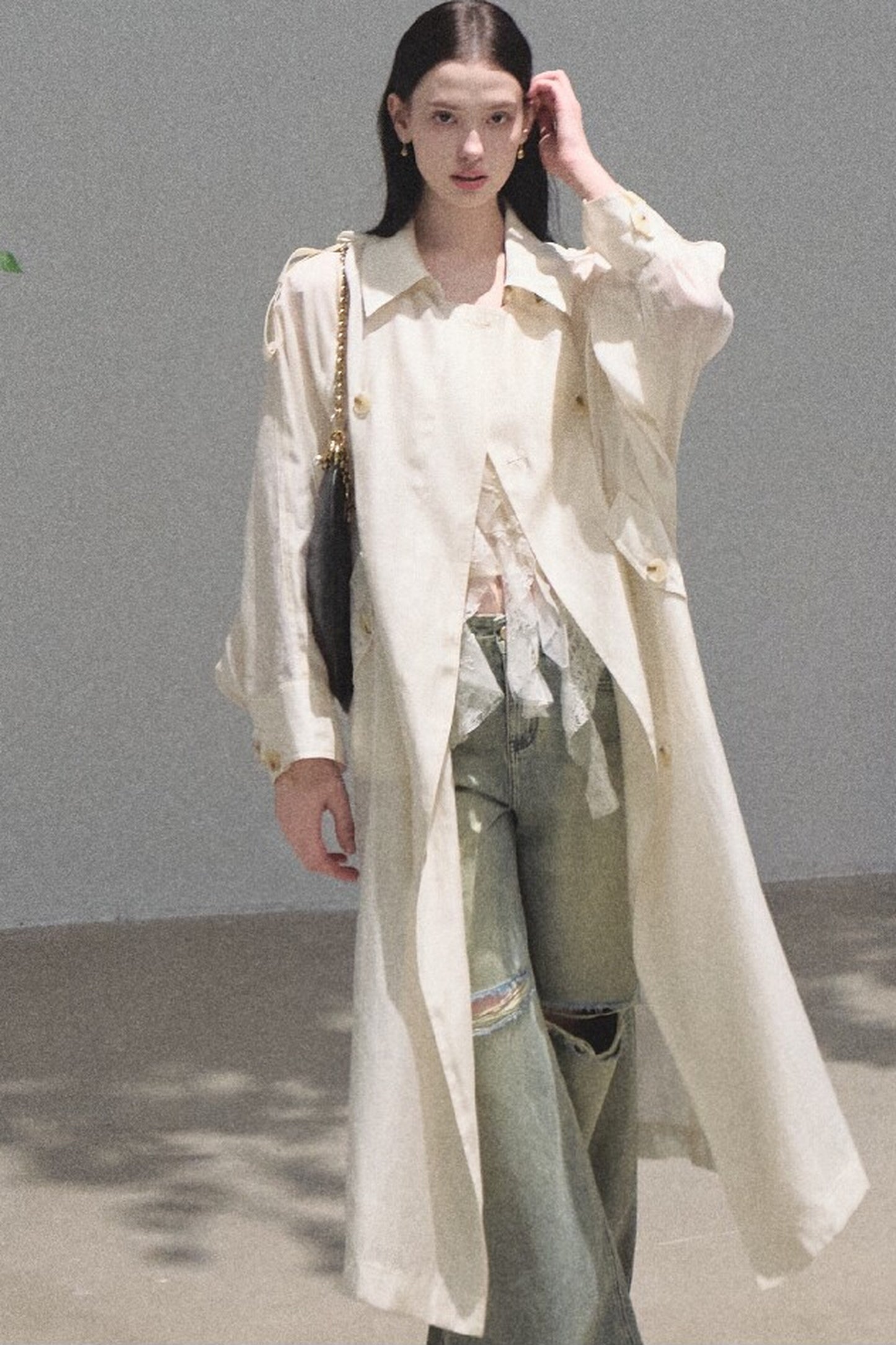 Cappotto parasole in acetato e lyocell