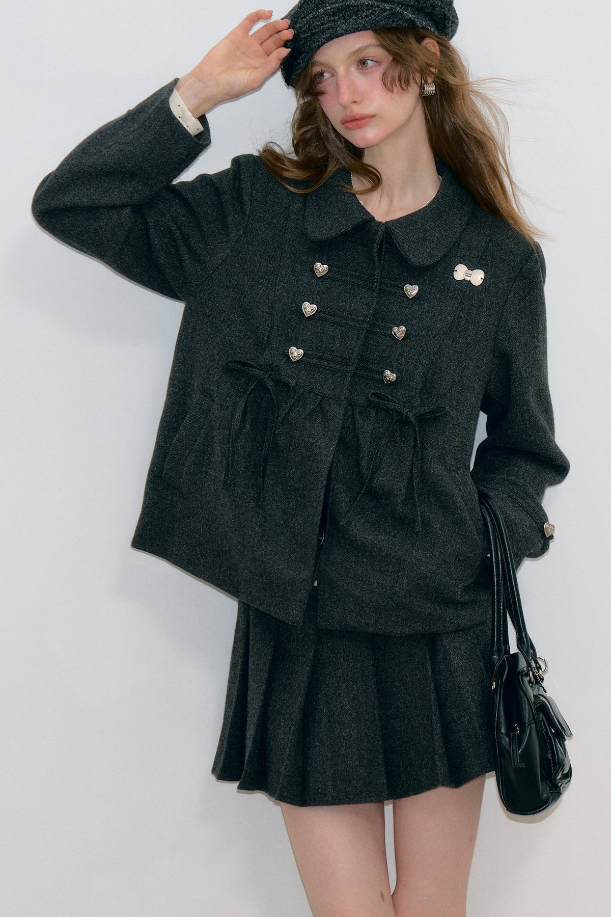 Doll Collar Bow Wool Coat