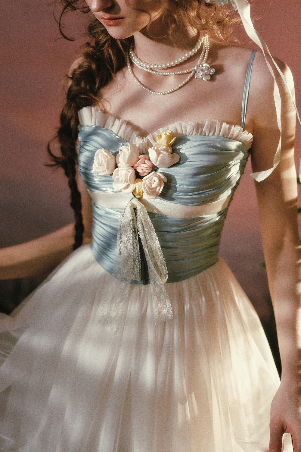 Sunset Bouquet French Mesh Dress