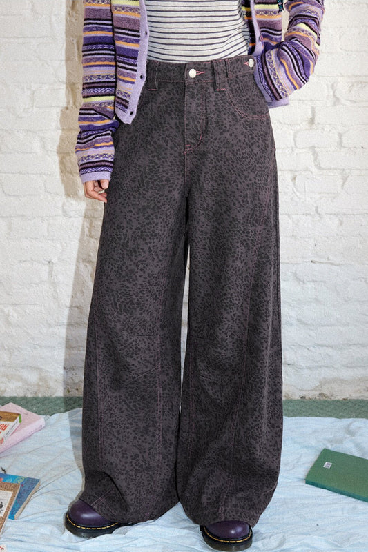 High-Waisted Leopard Print Jeans