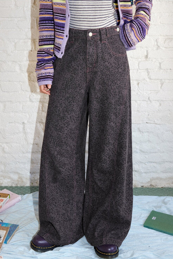 High-Waisted Leopard Print Jeans