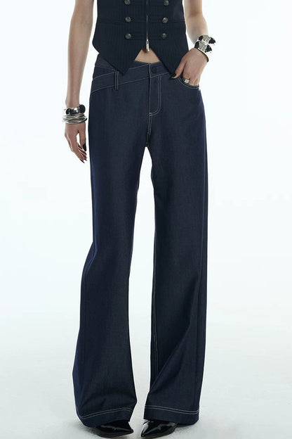 Asymmetrische Jeans aus Tencel-Denim