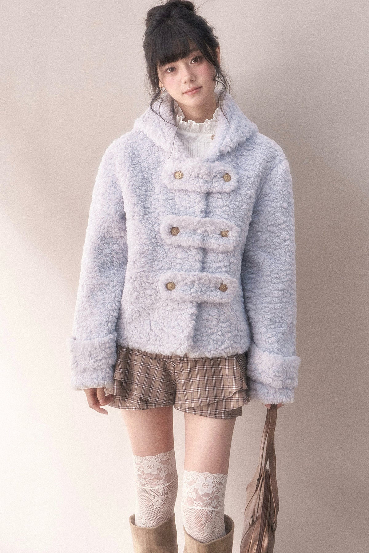 Multi-Layered Ruffled Brown Plaid Skirt