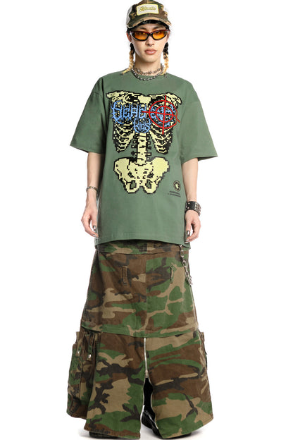 Skeleton Rock Hip-Hop Loose Blouse