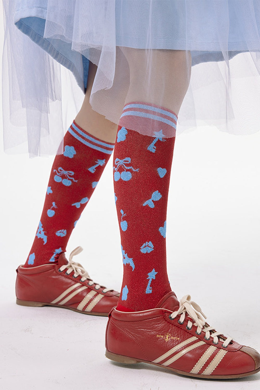 Red Heart Key Mid-Calf Socks