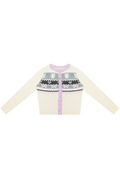Fair Isle Bunny Knit Cardigan