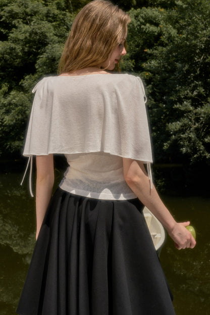 Cape-Style Short-Sleeve Top and Dress Set-Up