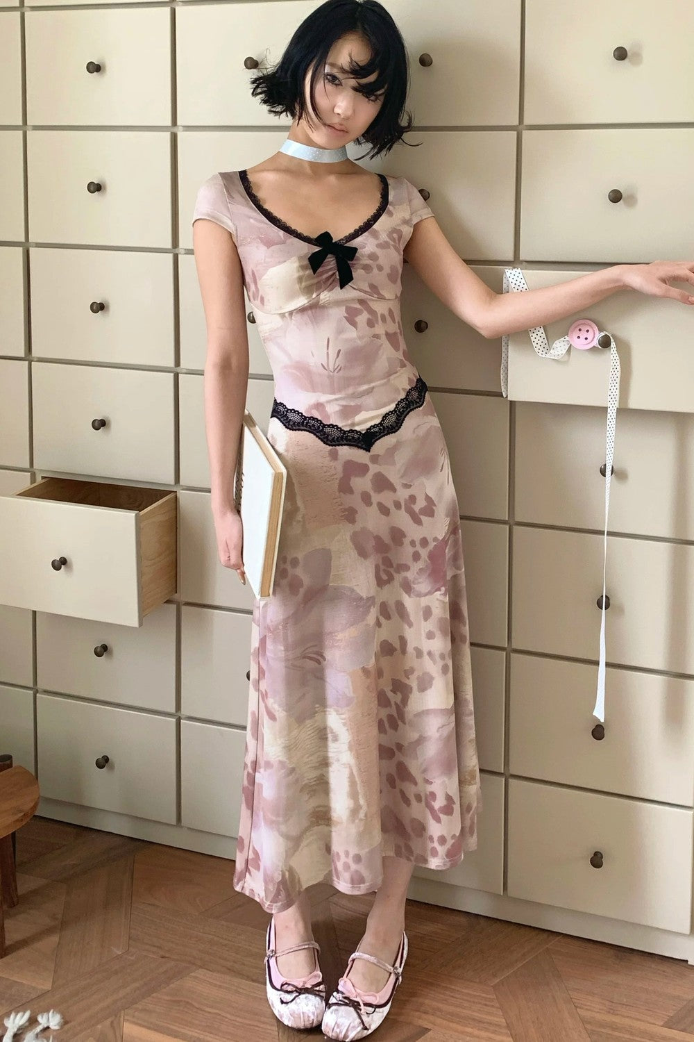 Retro Lace Floral Dress