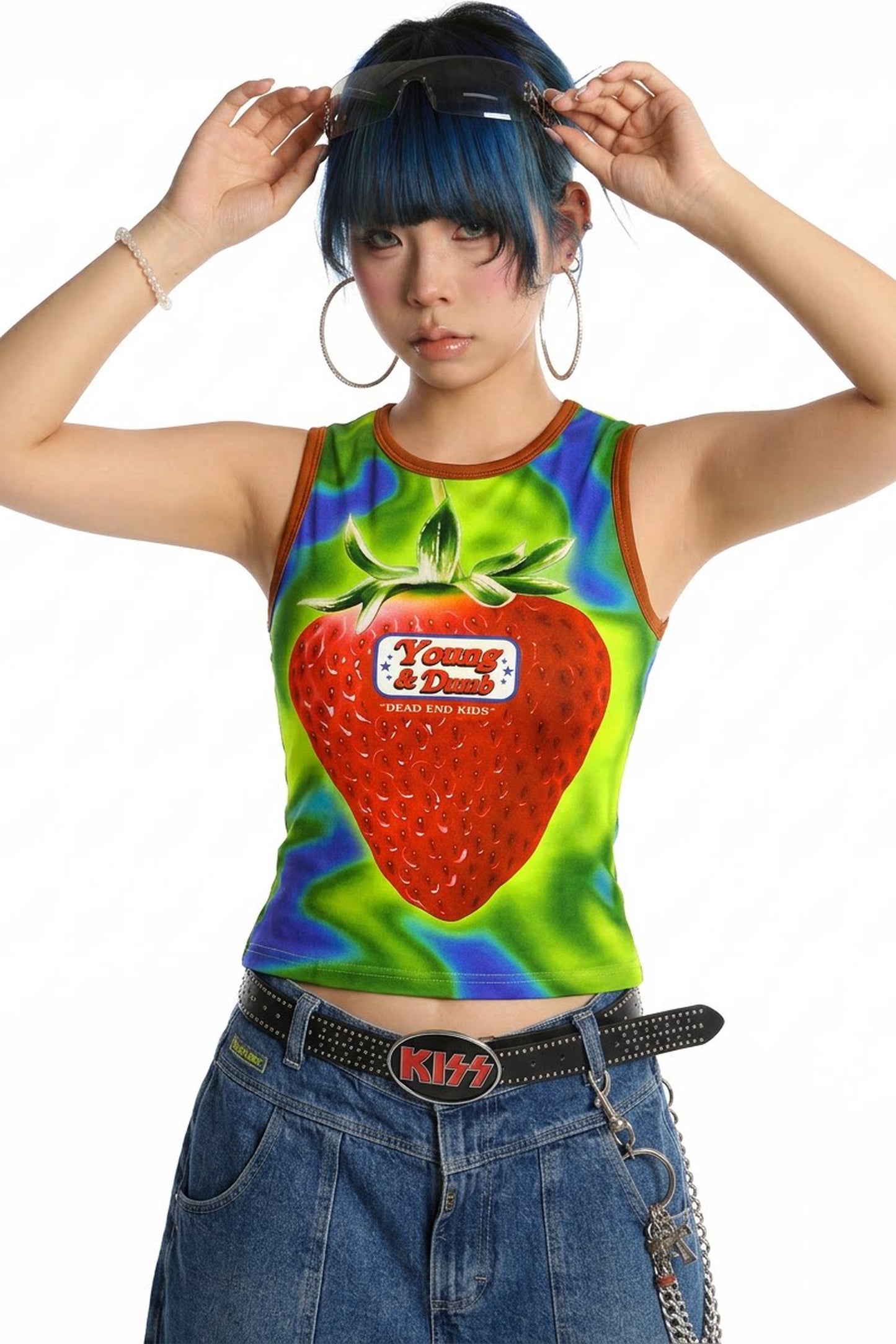 Y2K Devil Cat Print Sleeveless Tank Top