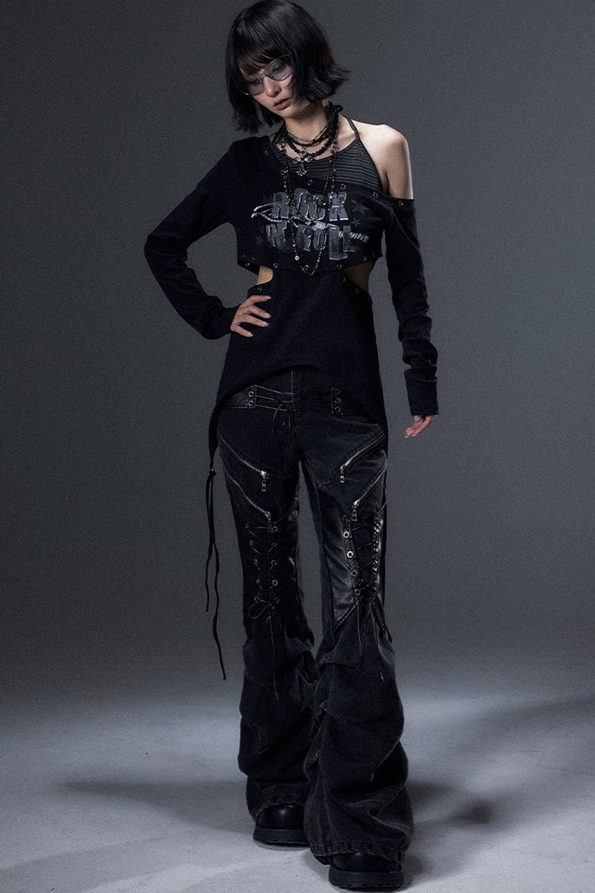 Cut-Out Asymmetrical Rock T-Shirt