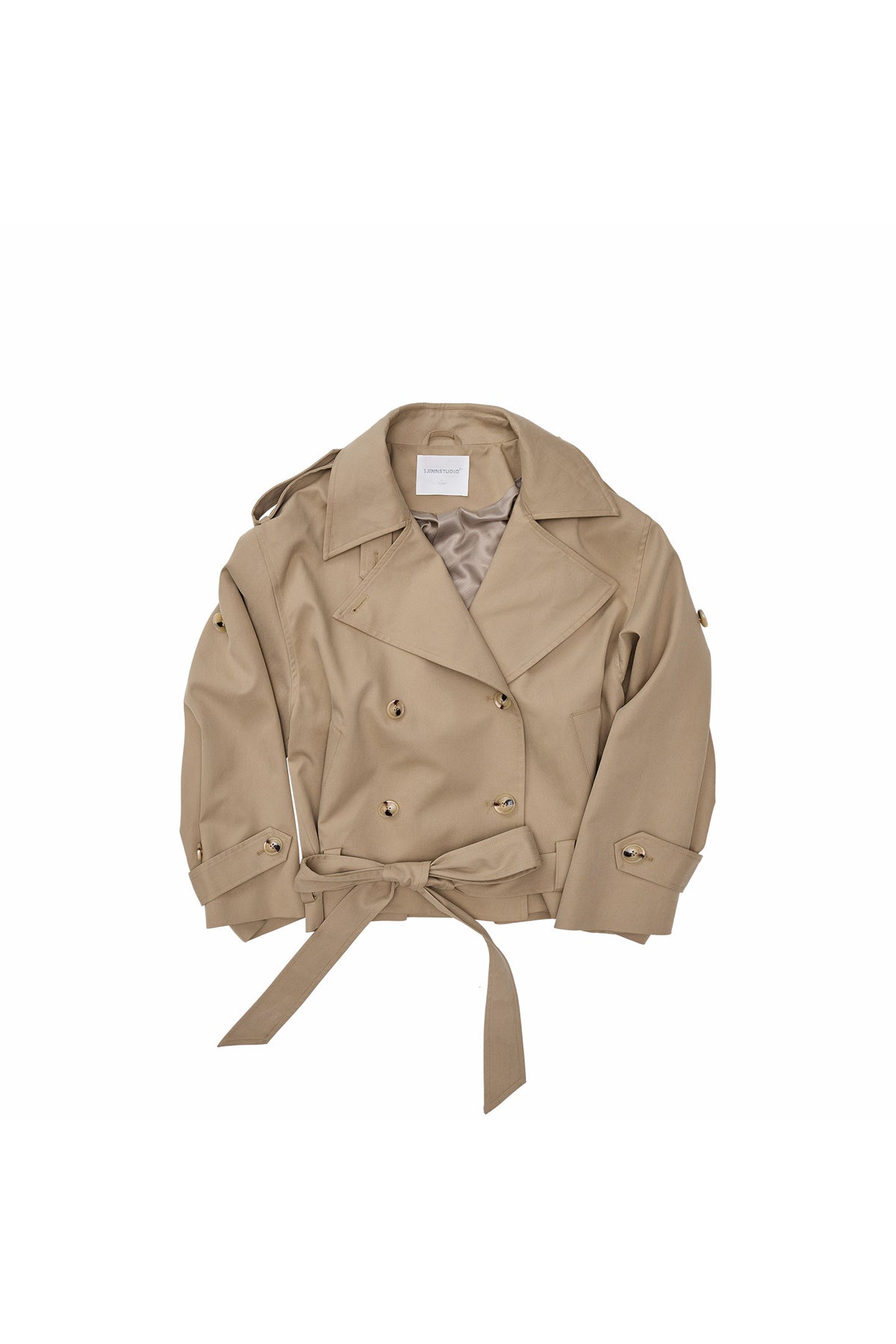 Double-Breasted Tie-Waist Trench Coat