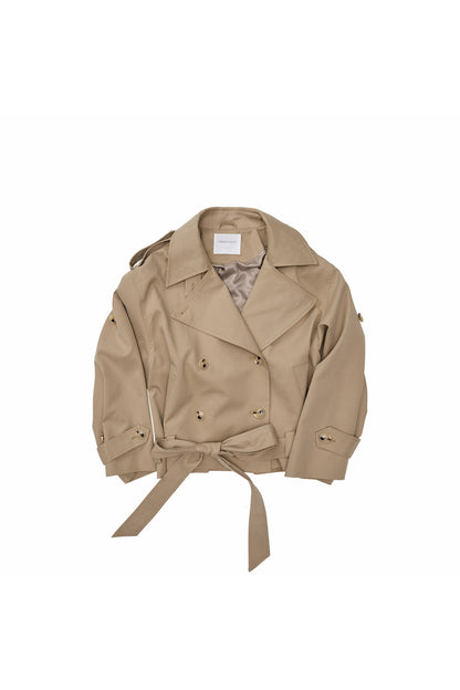 Double-Breasted Tie-Waist Trench Coat