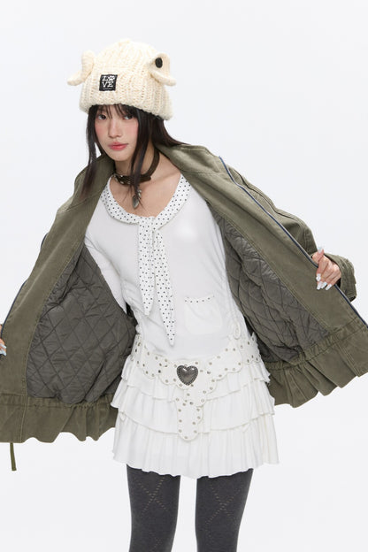 Beaded Quilted Green Jacket