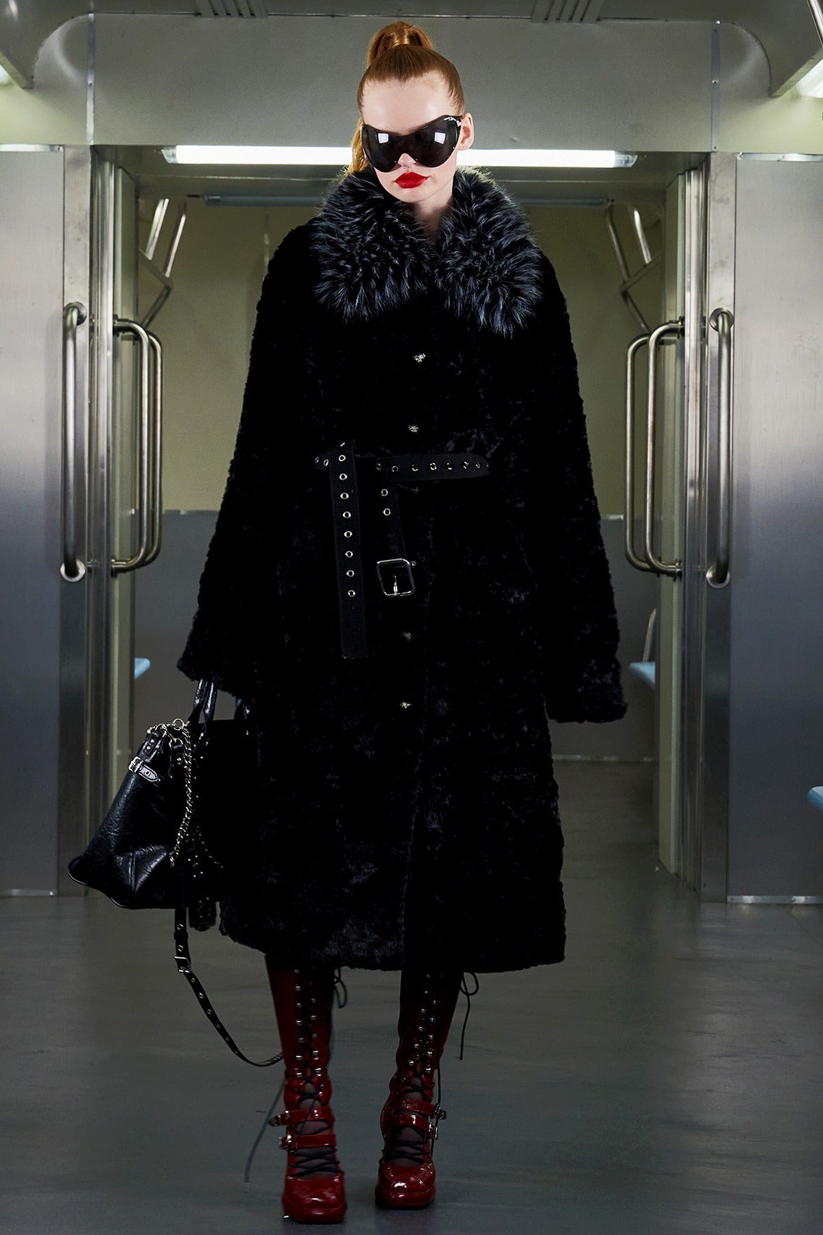Faux Fur Patchwork Coat