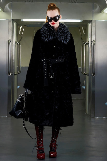 Faux Fur Patchwork Coat