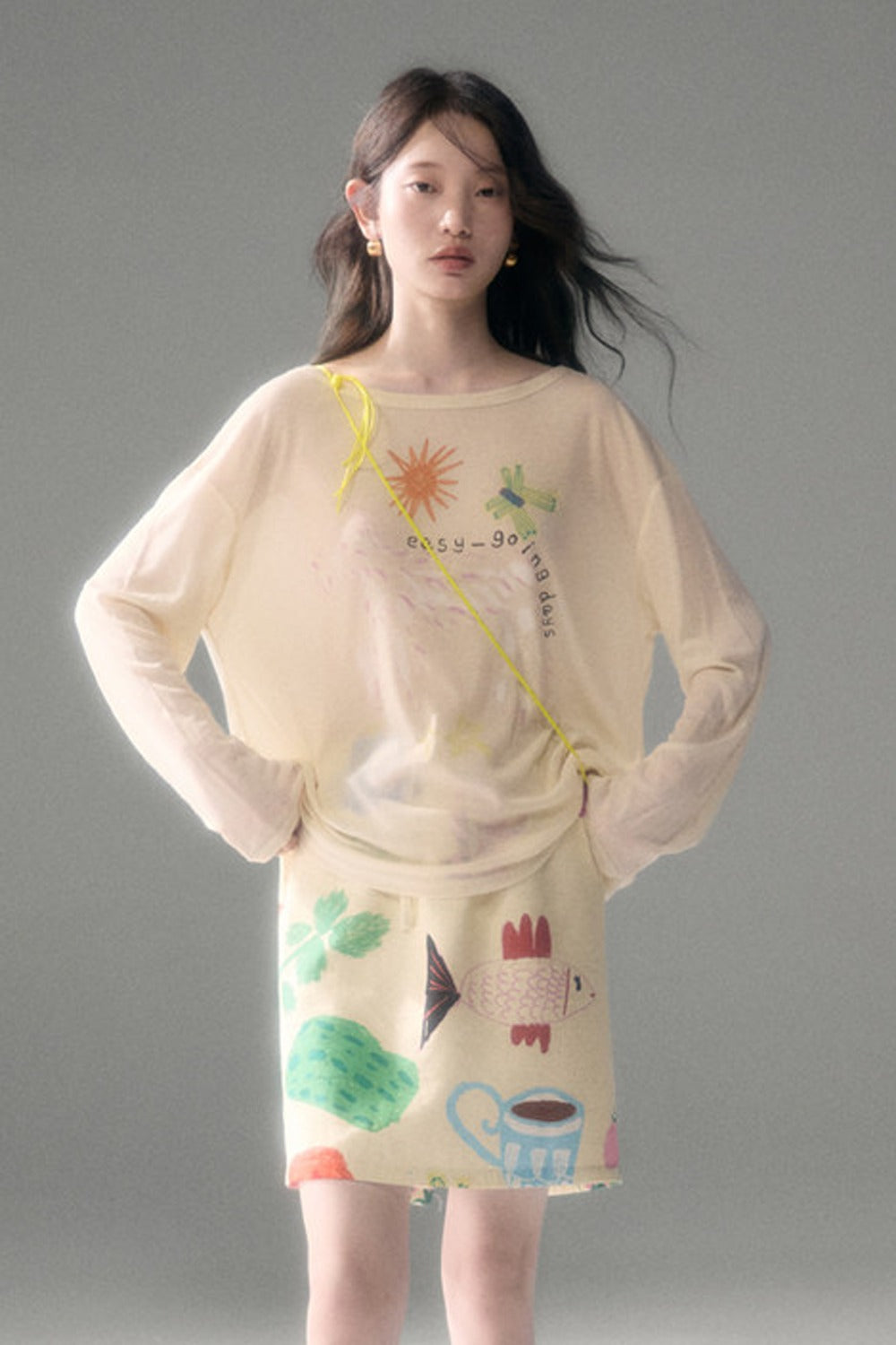 Fruit and Vegetable Print Skirt