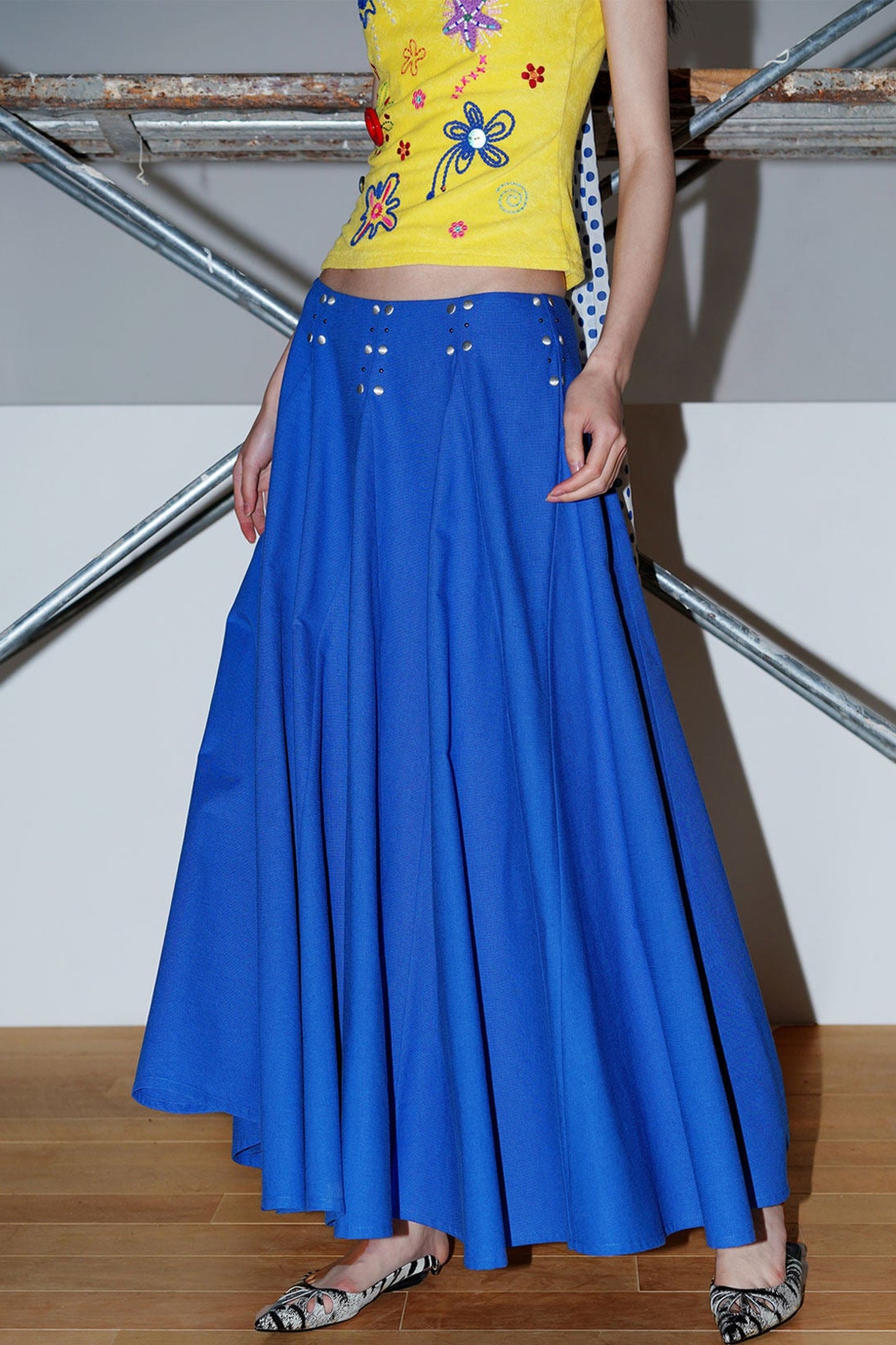 Rhinestone A-Line Skirt