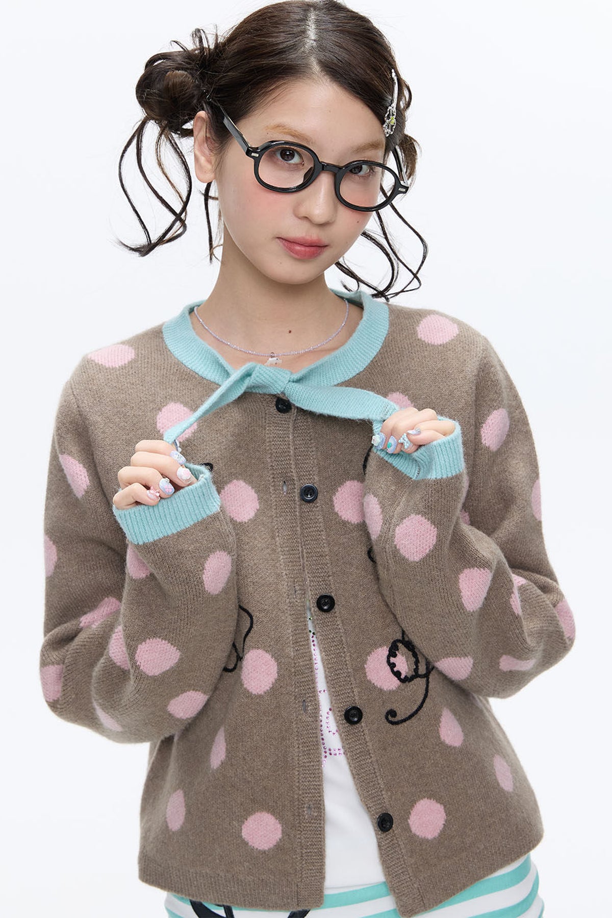 Mint Green Polka Dot Cardigan