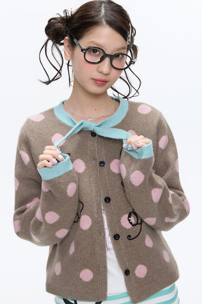 Mint Green Polka Dot Cardigan