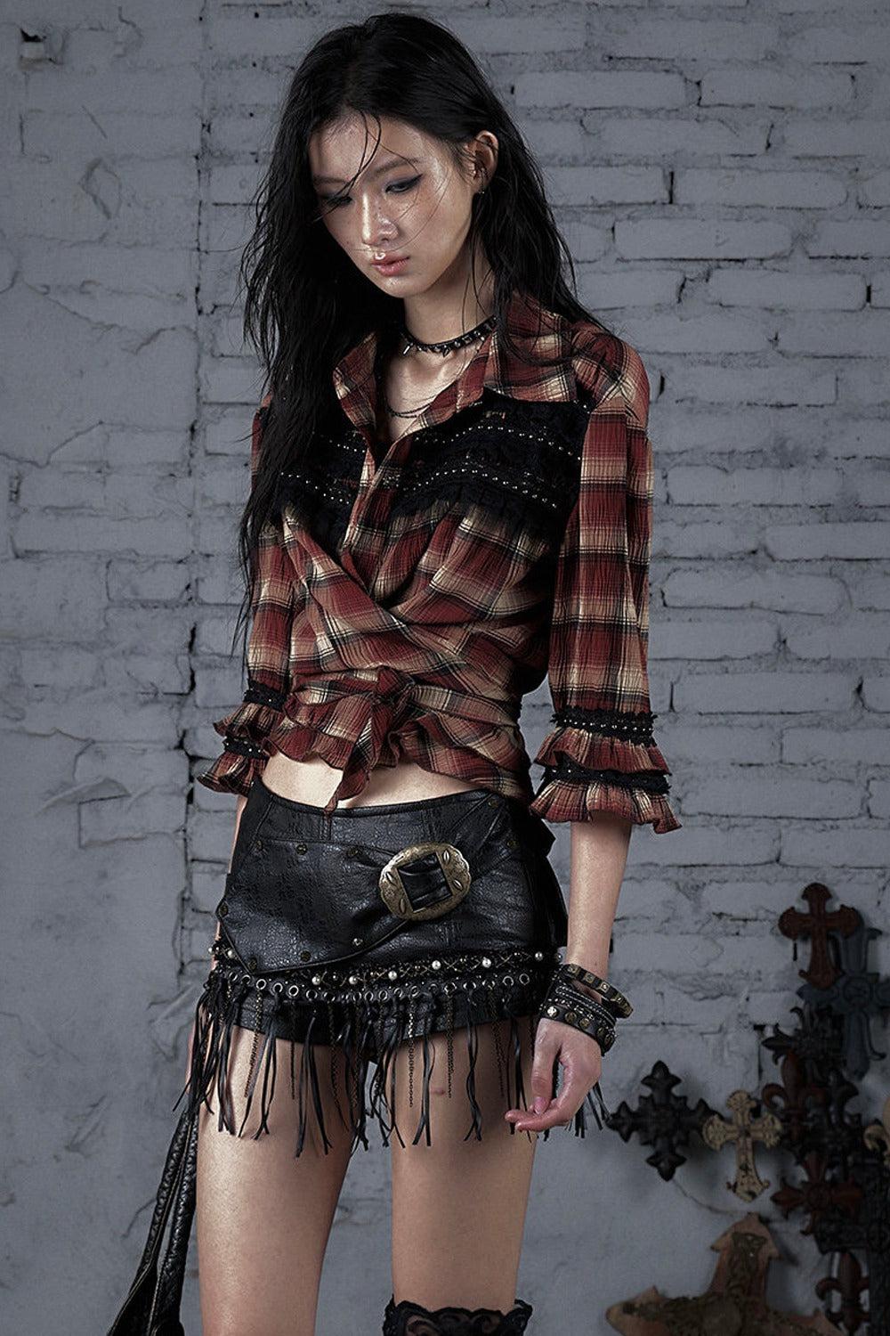 Punk Rock Chain Fringe Shorts