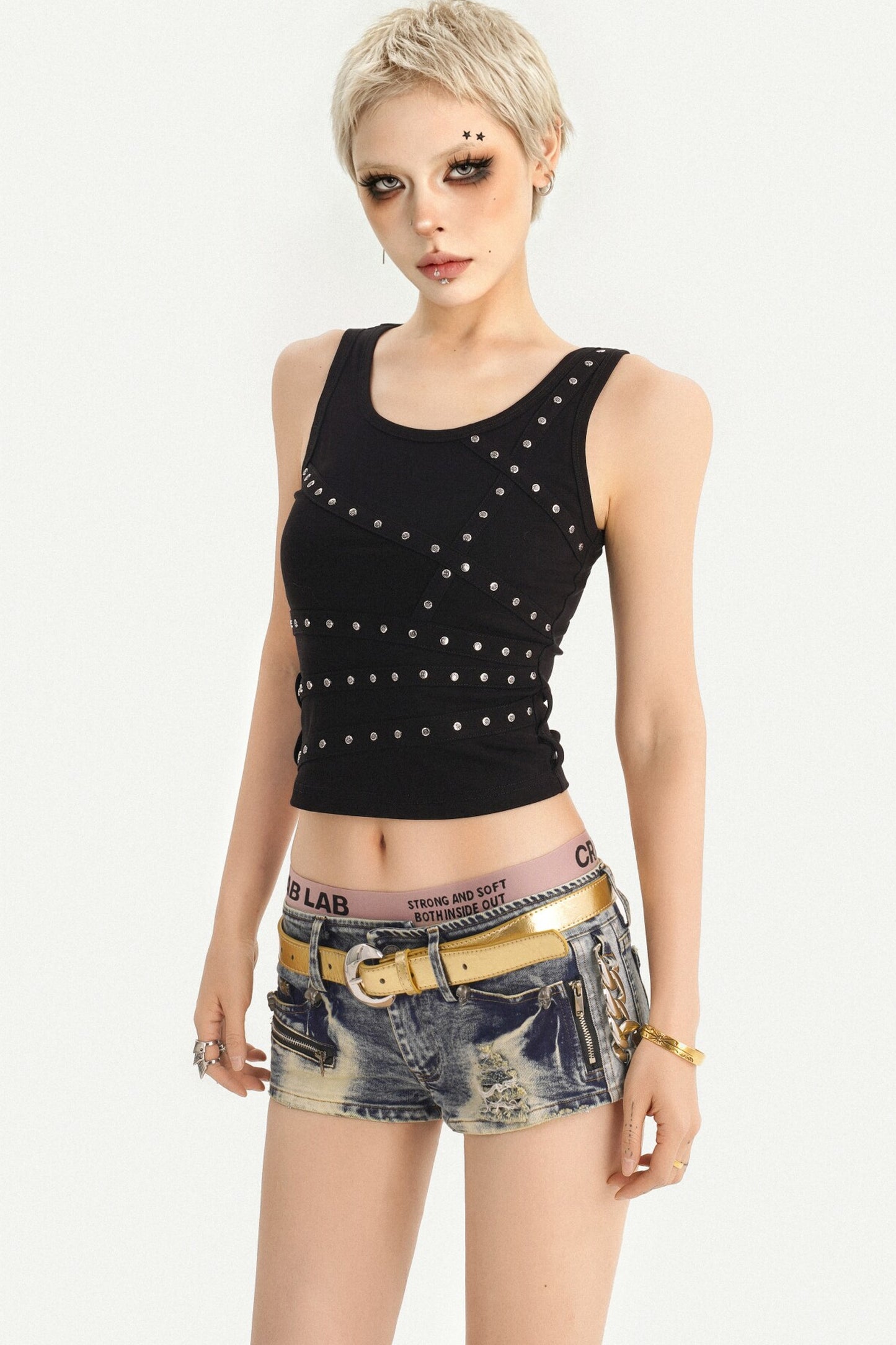 Studded Black Punk Vest
