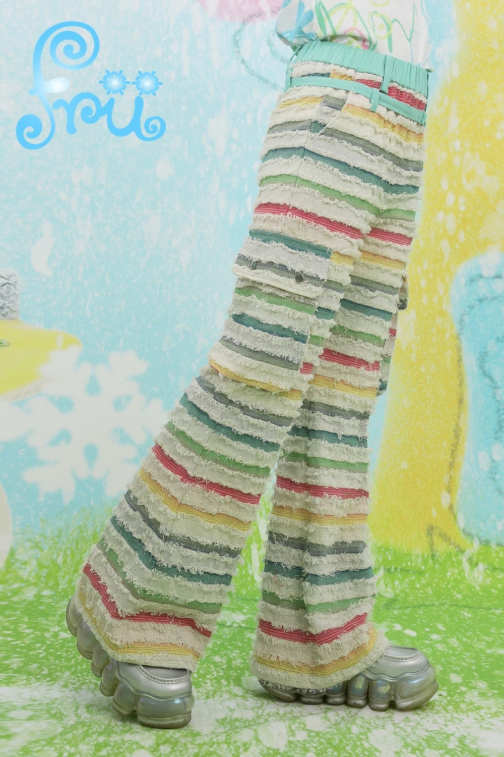 Y2K Colorful Striped Jeans