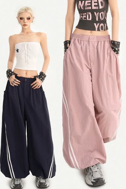Navy Blue Wide-Leg Pants