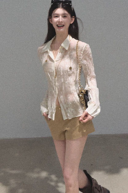 Floral Burnout Long Sleeve Shirt