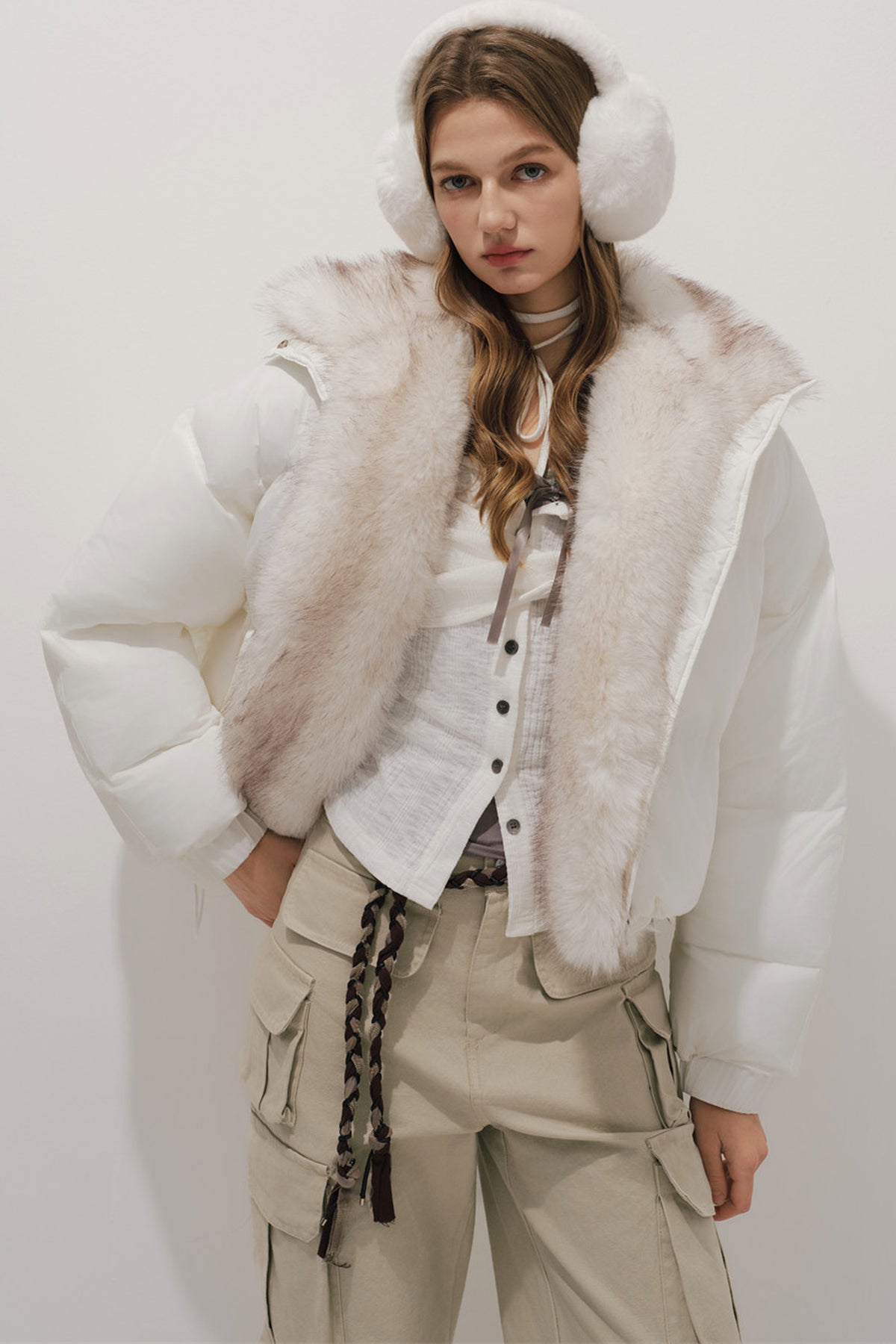 White Cotton Puffer Coat