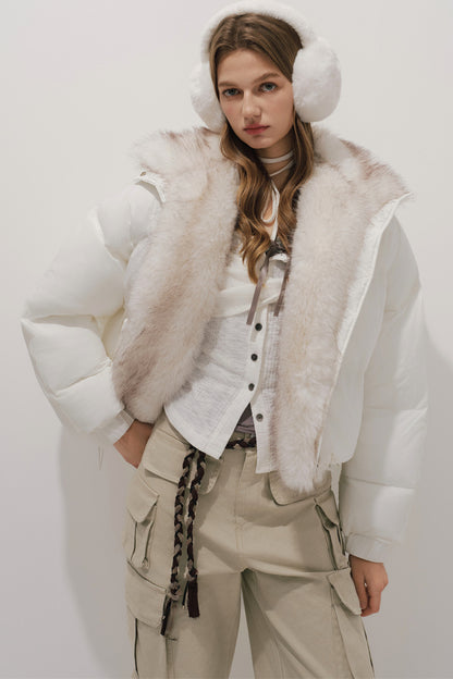 White Cotton Puffer Coat