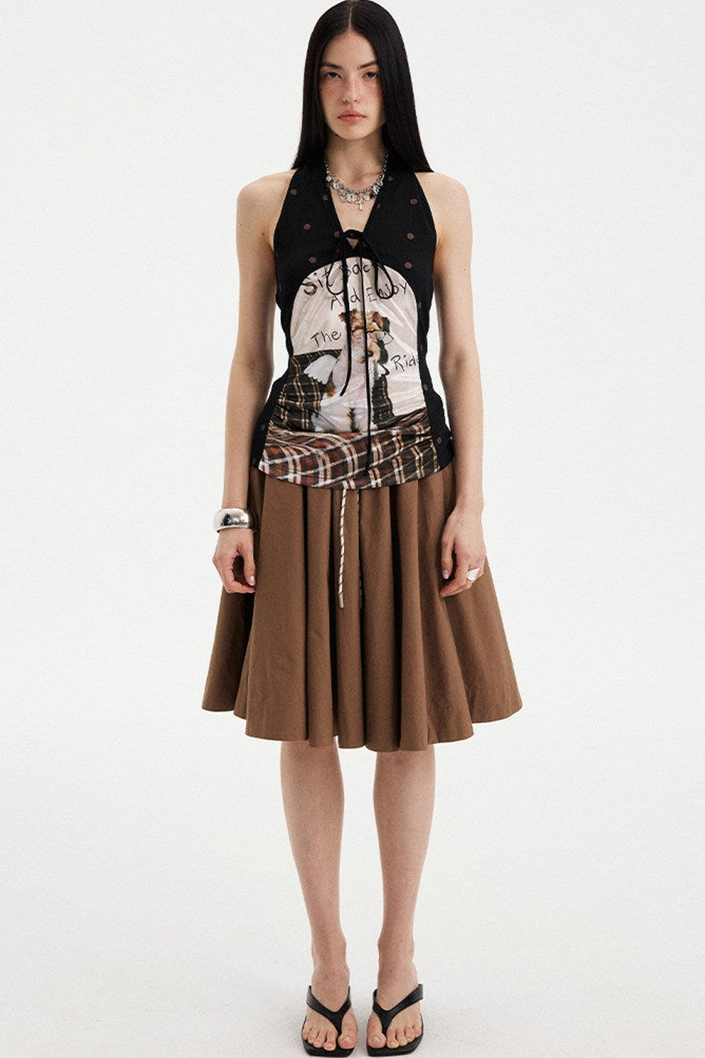 Low Waist Solid A-Line Skirt