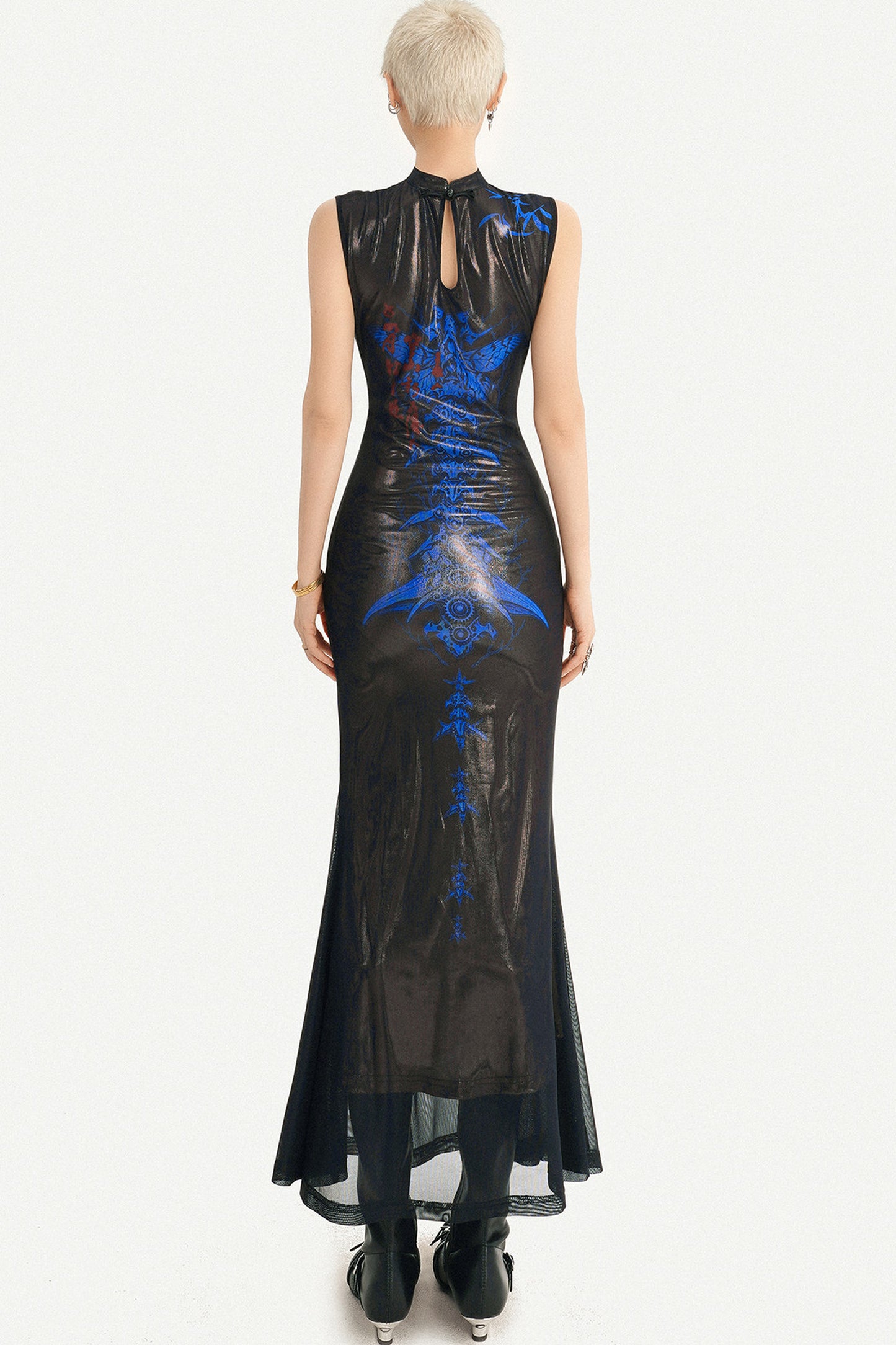 Blue Cyberpunk New Chinese Style Dress