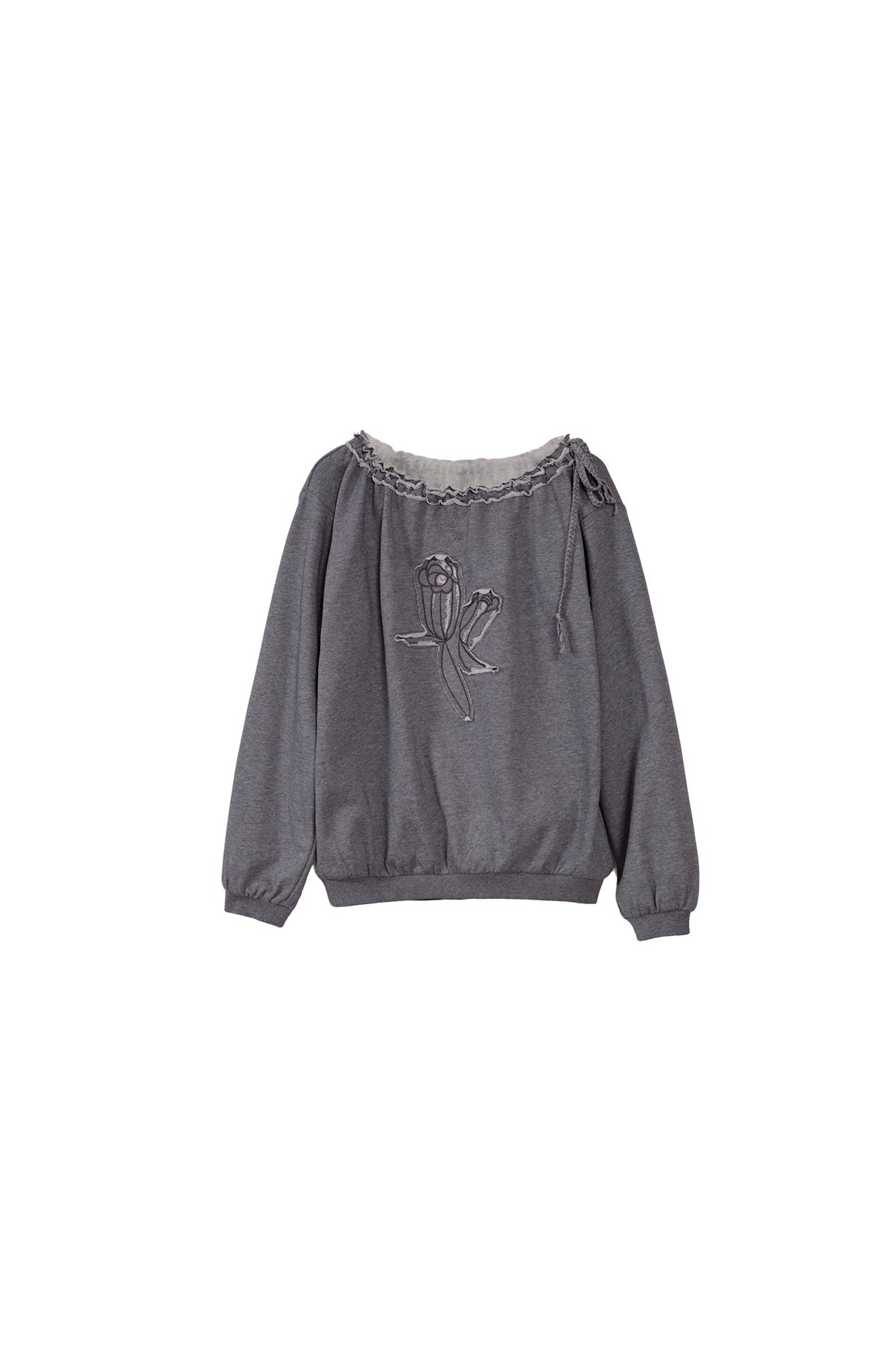 Bird And Tulip Raw Edge Patchwork Sweatshirt And Shorts Set