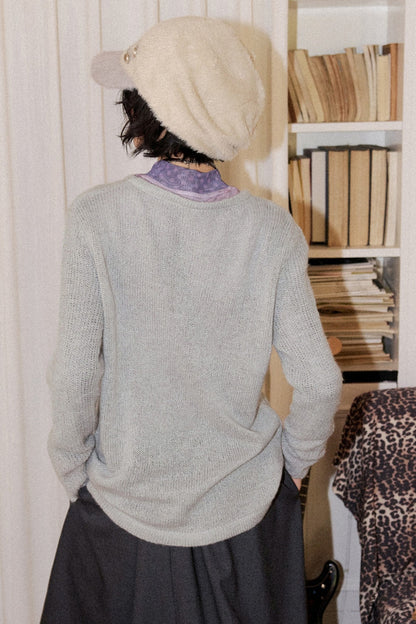Pullover mit Rundhalsausschnitt aus Wollmischung