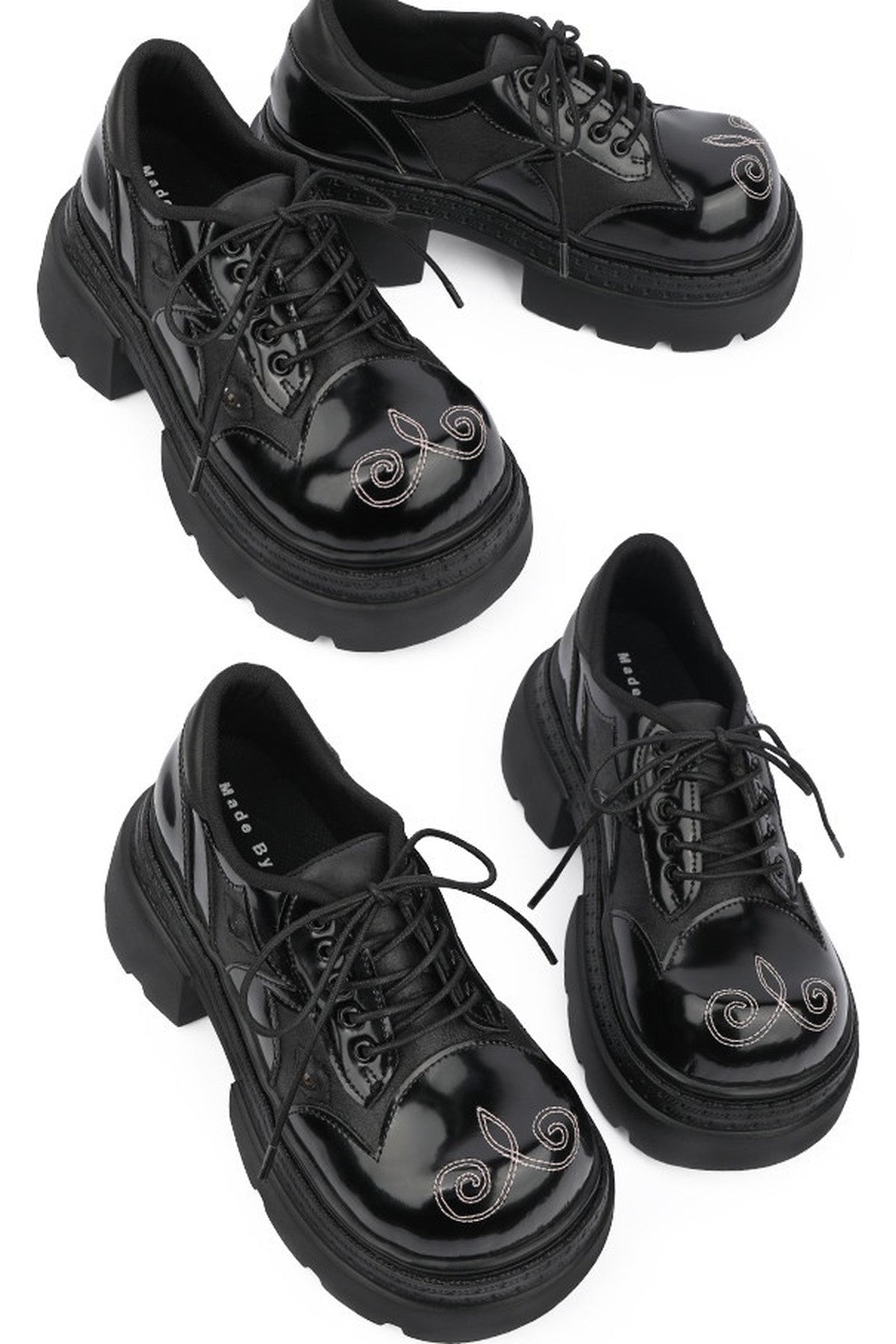 Gothic Thick-Soled Chunky Derby Shoes