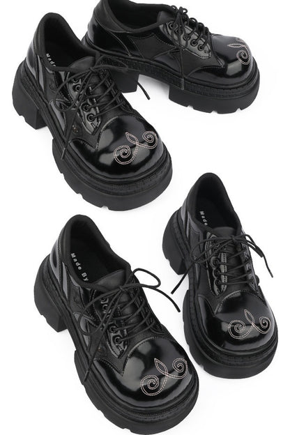Gothic Thick-Soled Chunky Derby Shoes