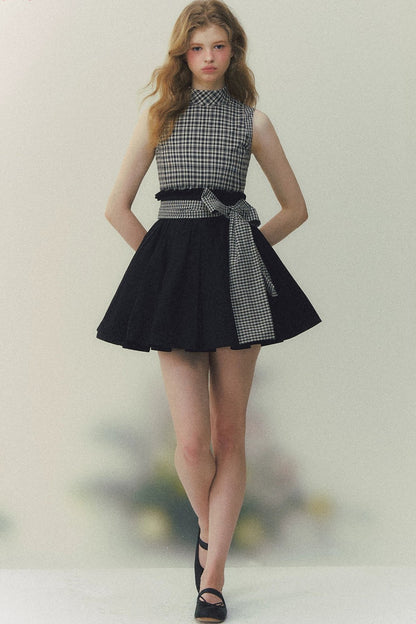 Princess Diary Plaid Puffy Dress