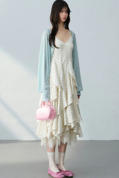 Polka Dot Satin Dress Set-Up