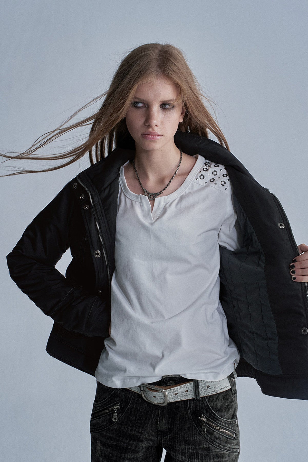 Zipper Quilted Nylon Jacket