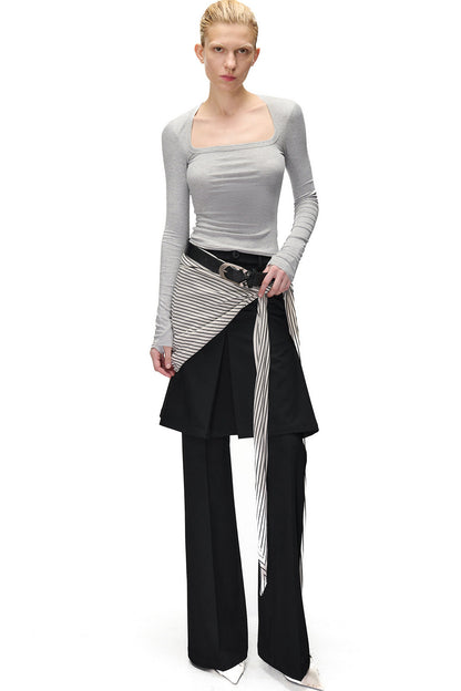 Long Sleeve Hollow Neck Base Layer T-Shirt