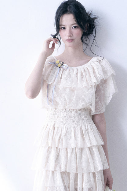 Layered Lace Ruffle Dress