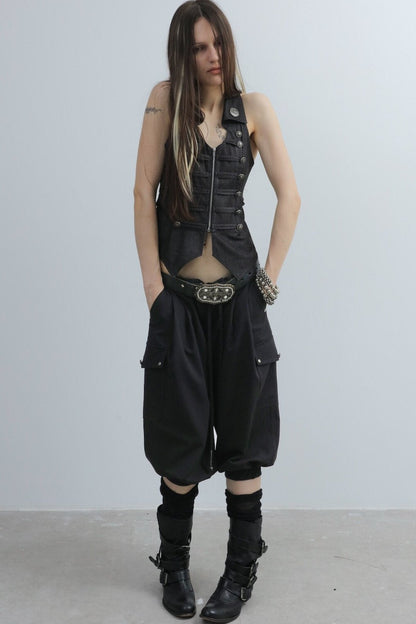 Equestrian Cargo Pleated Cuffed Pants