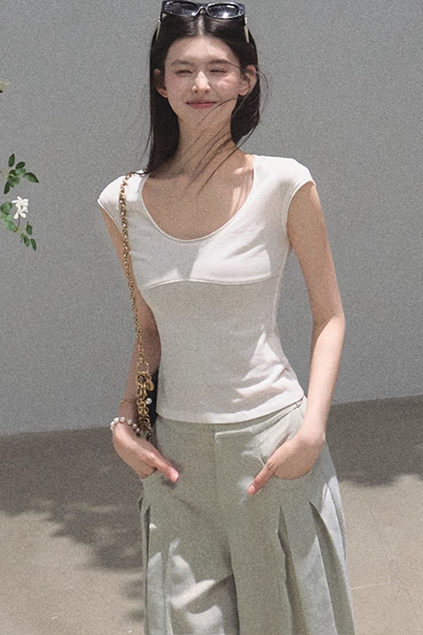 Lyocell Embroidered Waist Top