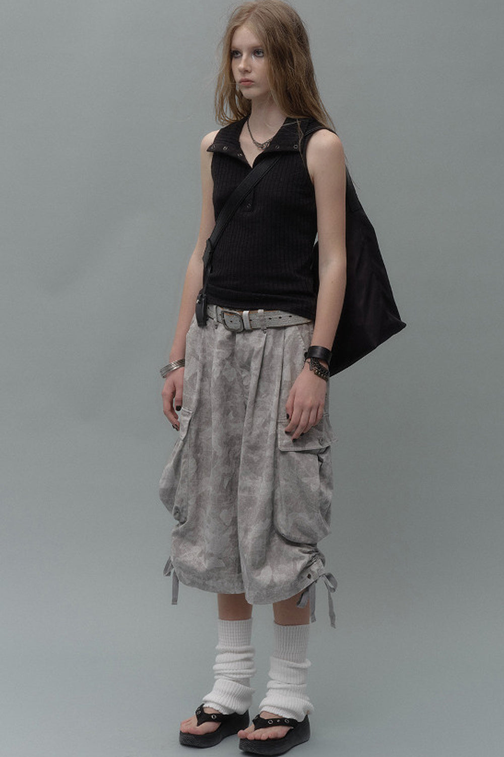 Gilet in maglia nera testurizzata