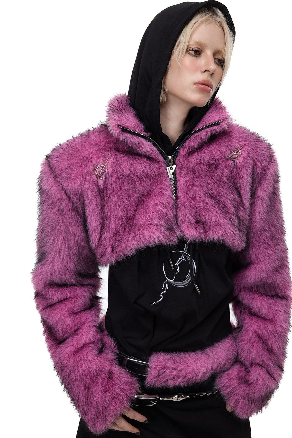 Y2K Gradient Short Fur Jacket