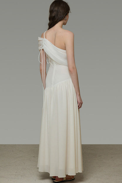 Asymmetrical Buckle A-Line Dress