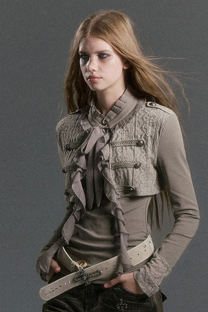 Napoleon Chiffon Patchwork Layered-Look Blouse