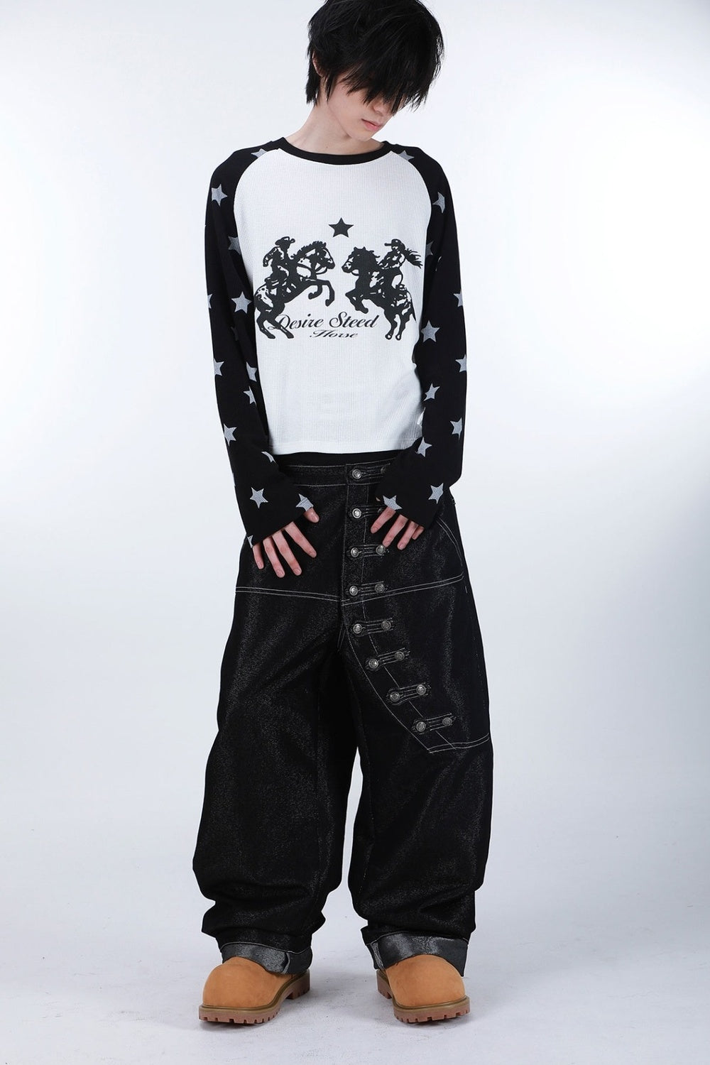 Raglan-T-Shirt mit Ritterturnier-Print und Stern